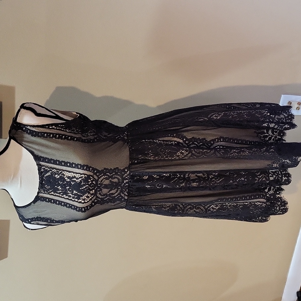 Blu Pepper Black Lace Detail Dress - Picture 4 of 13